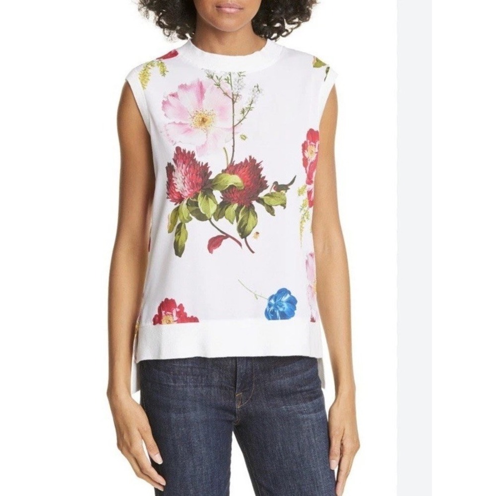 TED BAKER Berry Sundae bird flower floral print Sleeves Top Spring Botanical XS